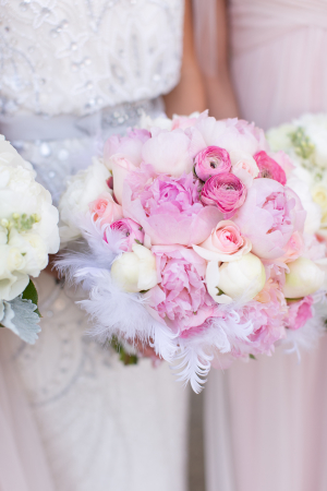 Pink Bouquet with Feathers