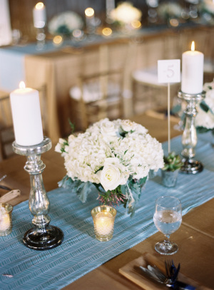 White and Silver Centerpiece