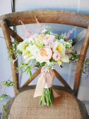 Bouquet with Peach Ribbon