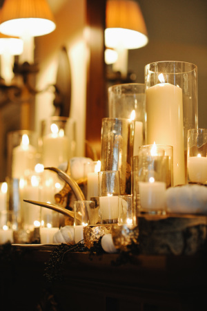 Candles on Wedding Mantle