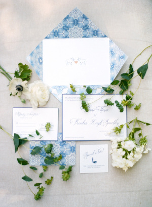 Classic Blue and White Wedding Invitations