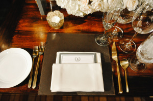 Gold and Brown Wedding Place Setting