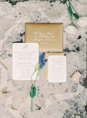Gold and White Wedding Invitations
