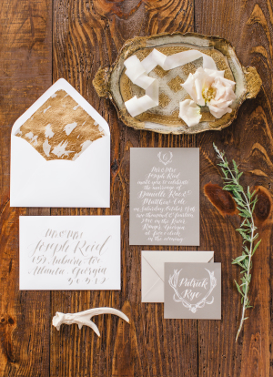 Gray and Gold Modern Stationery