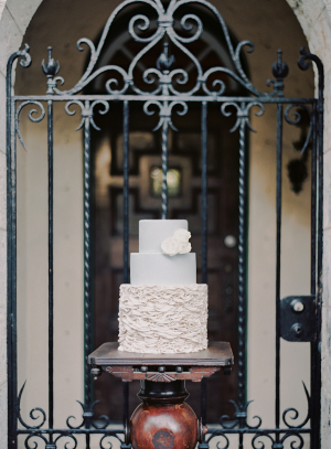 Ivory and Gray Wedding Cake