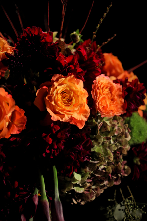 Orange and Garnet Wedding Flowers