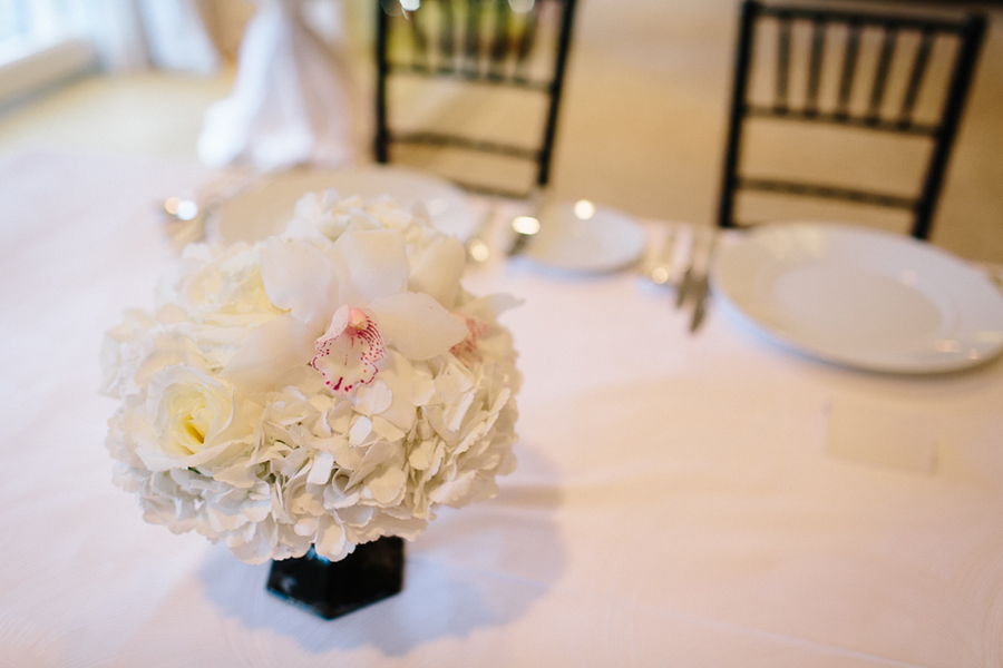 Orchid and Hydrangea Centerpiece