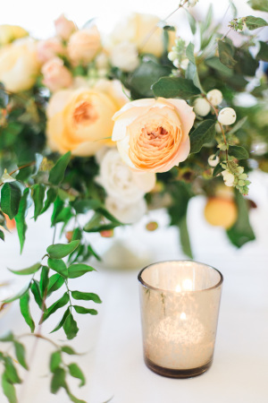 Pale Peach and Yellow Centerpiece