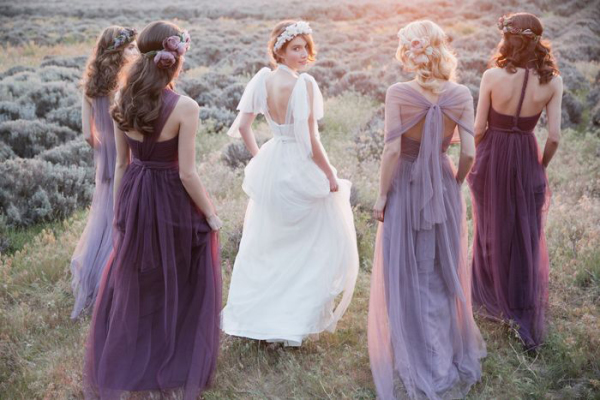 Purple Jenny Yoo Bridesmaids Dresses