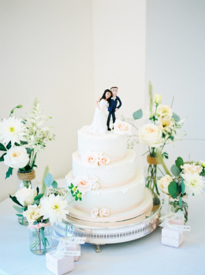 Wedding Cake with Pale Pink
