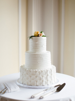 Wedding Cake with Patterned Frosting