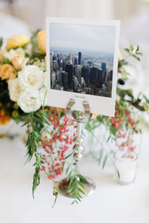 Wedding Table with Polaroids