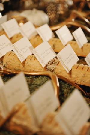 White and Gold Escort Cards