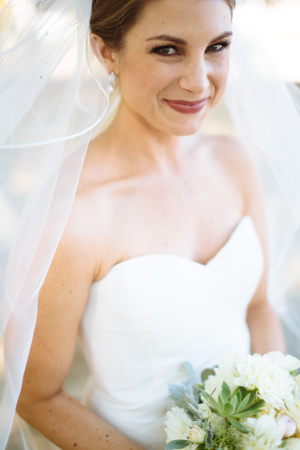 Bride with Succulents in Bouquet