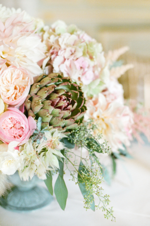 Centerpiece with Artichokes by Bo Boutique Flowers