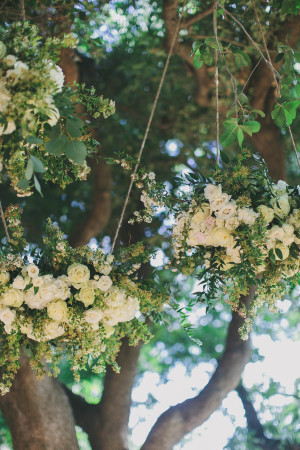 Floral Chandeliers in Tree