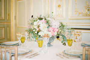Ivory Pink and Mint Centerpiece by Bo Boutique Flowers