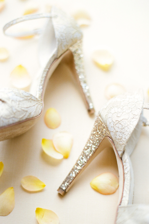 Lace and Glitter Bridal Shoes