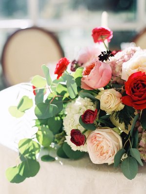 Pink and Red Wedding Centerpiece