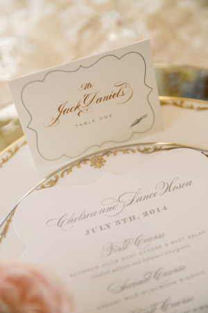 Place Cards in Gold