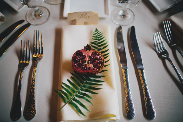 Place Setting with Pomegranates