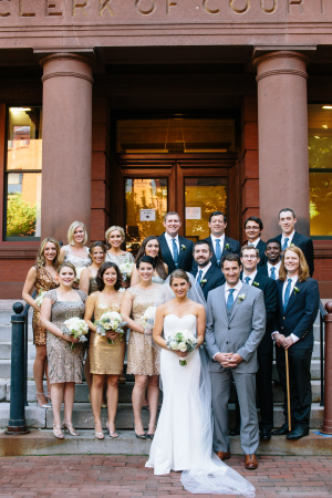 Wedding Party in Gray and Metallics