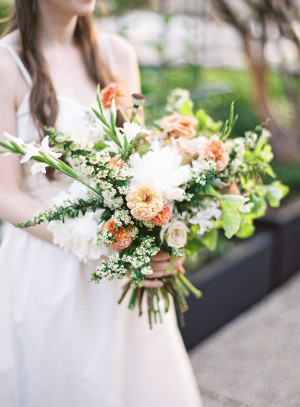 Bouquet in Peach and Green