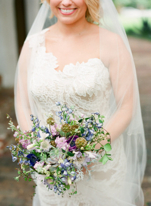 Bridal Bouquet in Purple and Blue