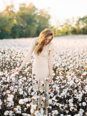 Bride in Cotton Field 2