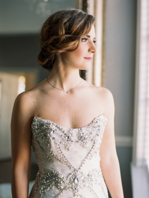 Bride in Crystal Bodice Gown