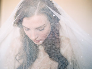 Bride in Sheer Wedding Veil
