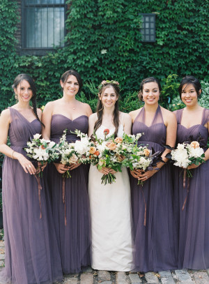 Bridesmaids in Dusty Purple