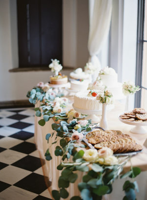 Cake Table with Greenery