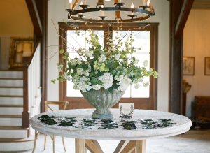 Escort Card Table with Flowers in Urn