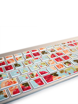 Floral Print Keyboard Decals