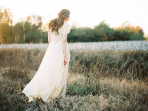 Flowing Ivory Bridal Gown