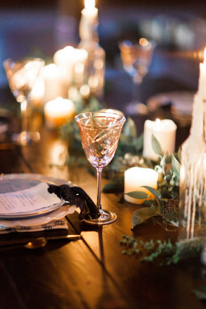 Goblet Holiday Wedding Decor