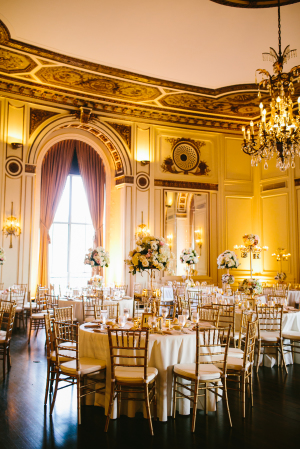 Gold and Blush Wedding Reception in Country Club