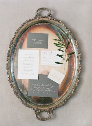 Gray and Gold Wedding Stationery