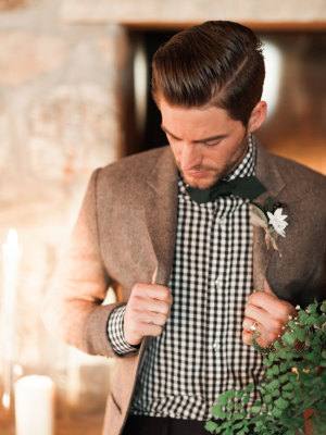 Groom in Checked Shirt