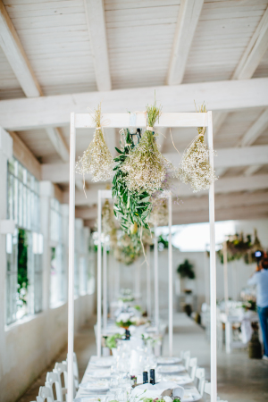 Hanging Flower and Herb Wedding Decor
