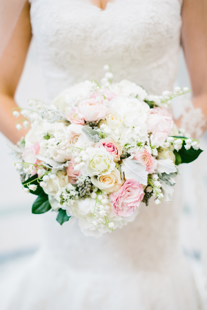 Ivory Bridal Bouquet with Pink
