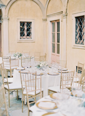 Ivory and Gold Outdoor Reception