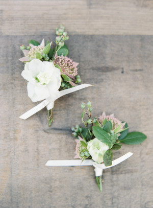 Lavender and Green Boutonnieres