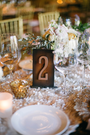 Metal and Wood Table Number