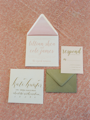 Pink and Gold Wedding Stationery