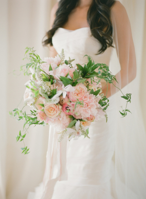 Pink and Green Bridal Bouquet