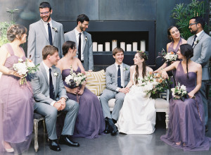 Purple and Gray Wedding Party