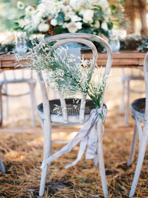 Ribbon and Greenery on Chair