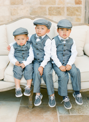 Ring Bearers in Vests and Newsboy Caps